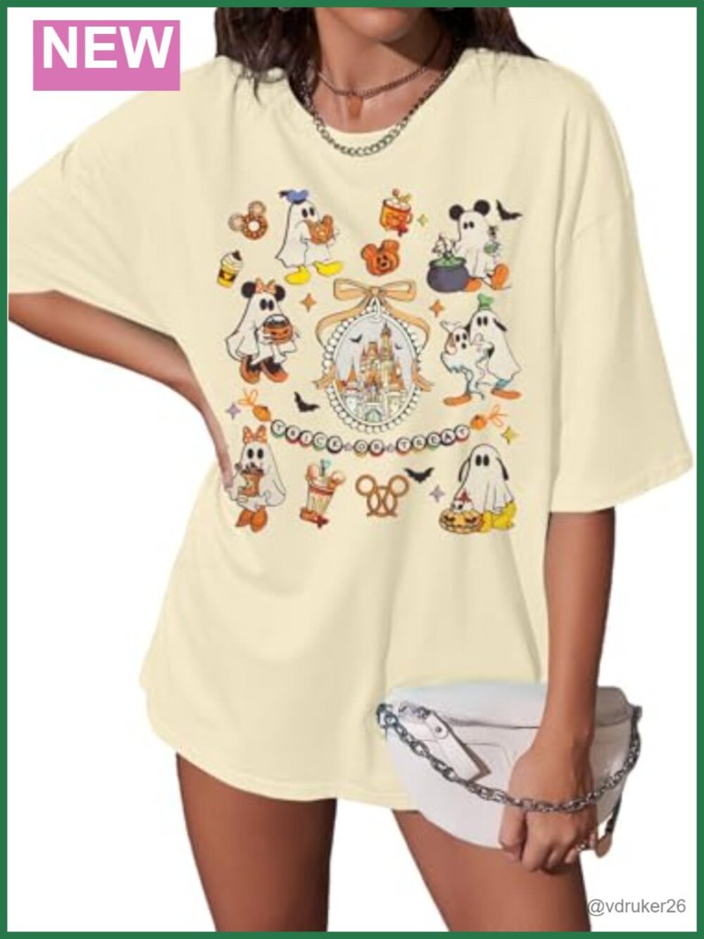 Womens Halloween Graphic T-Shirt Crew Neck Short Sleeve Oversized Tee